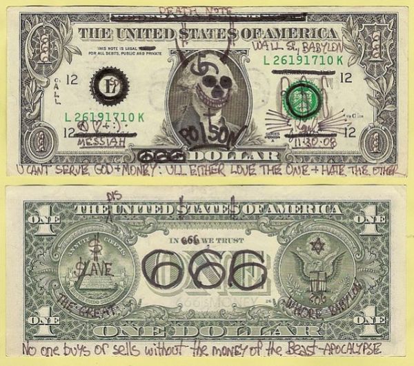 "Money of the Beast 666 Dollar Graffiti" by Raquel Baranow